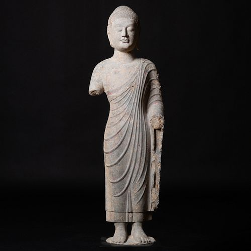 Fine and Large Chinese Limestone Figure of  Buddha