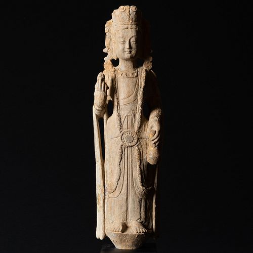 Chinese Limestone Figure of Bodhisattva