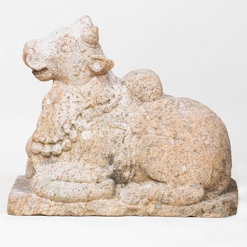 Indian Granite Figure of Nandi Bull, South India