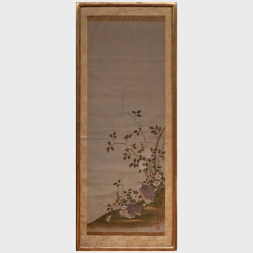 Chinese Scroll with Quail