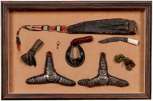 Revolutionary War British Officer's Uniform Accessories and Great Lakes Indian Artifacts of Sir John Caldwell, King's 8th Regiment 