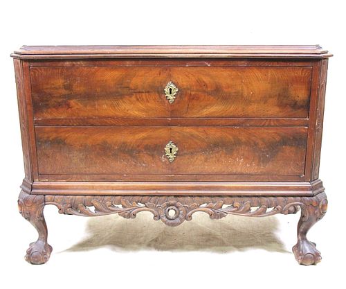ANTIQUE MAHOGANY TWO DRAWER CHEST