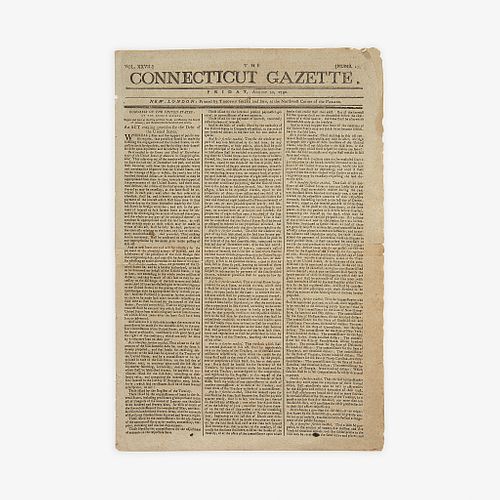 [Hamilton, Alexander] [Funding Act of 1790] The Connecticut Gazette