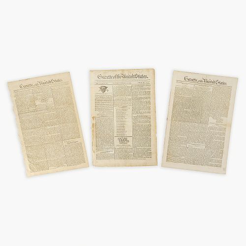 [Hamilton, Alexander] [Public Credit, etc.] Group of 3 Issues of the Gazette of the United States