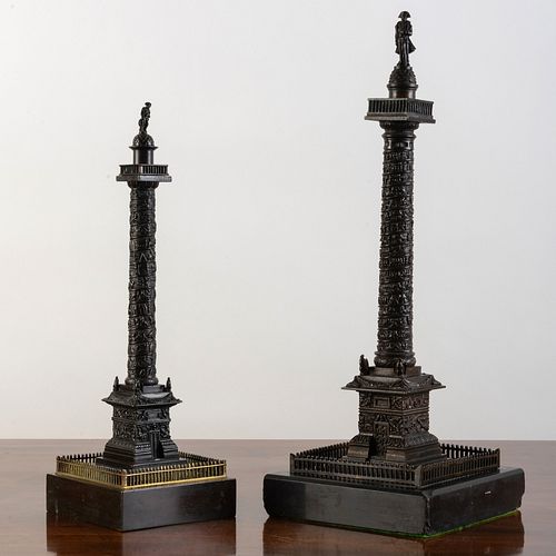 Two Italian Bronze VendÃ´me Columns
