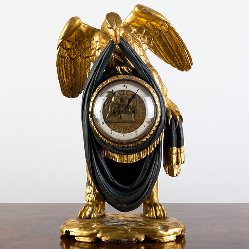  Austrian Neoclassical Painted and Parcel-Gilt Mantle Clock, dial signed Johann Fey, Frankenstein