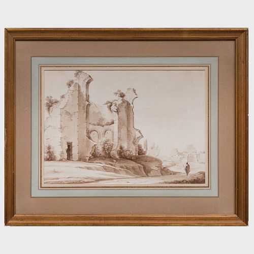 Victor Jean Nicolle (1754-1826): Traveler on a Path Through Ruins