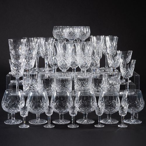 Waterford Cut Glass Part Stemware Service in the 'Lismore' Pattern