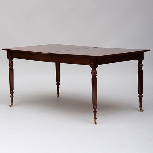 Regency Style Mahogany and Leather Dining Table, of Recent Manufacture
