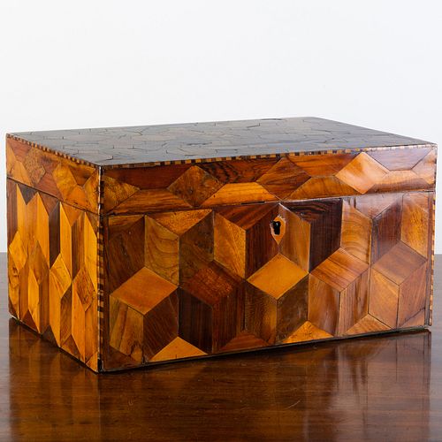 Early English Victorian Large Parquetry Table Box