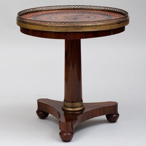 Fine Regency Brass-Mounted Scagliola and Rosewood Center Table