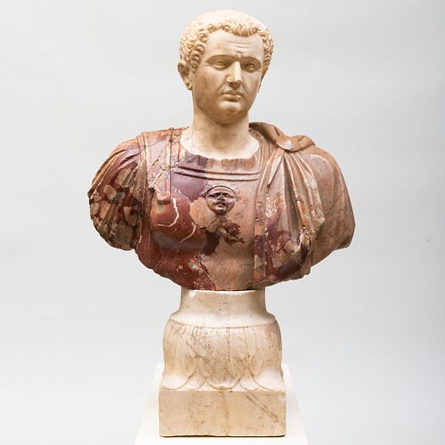 Italian Carved Marble Bust of a Domitian