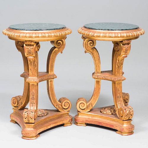 Pair of RÃ©gence Style Giltwood Pedestals