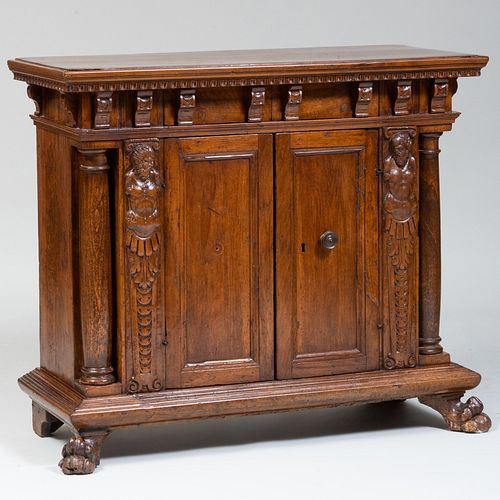 Italian Late Renaissance Style Walnut Side Cabinet