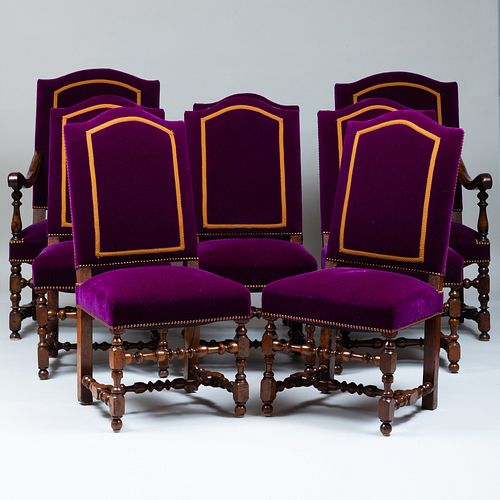 Suite of Italian Baroque Style Walnut Seat Furniture