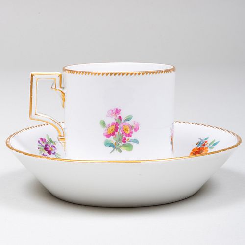 Berlin Porcelain Monogrammed Cup and Saucer
