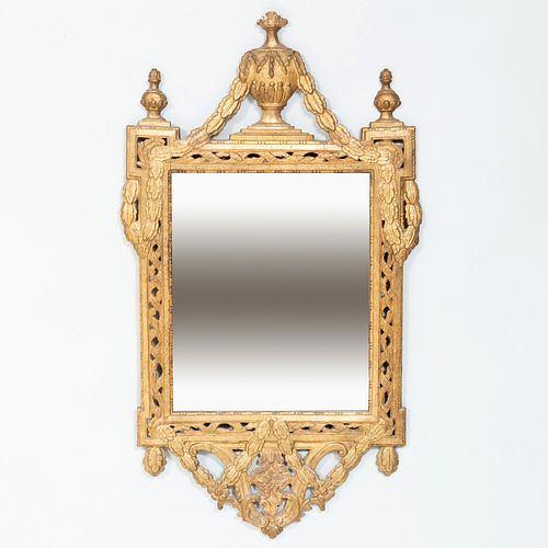 Pair of Continental Neoclassical Giltwood Mirrors, Probably North Italian