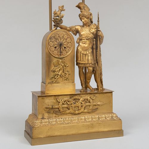 Charles X Ormolu Figural Mantel Clock