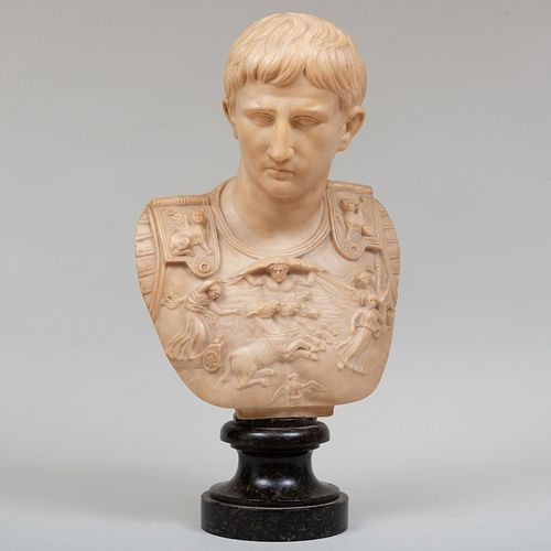 Italian Carved Marble Bust of Augustus CaesarÂ 