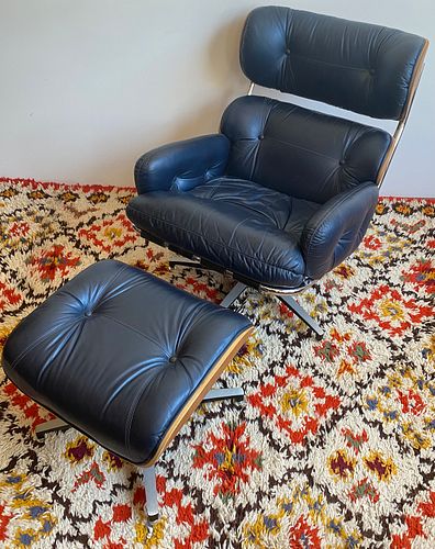IMO Eames Lounge Chair & Ottoman Navy Blue 