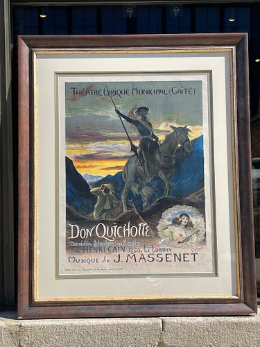 Don Quixote French Art Poster in Frame