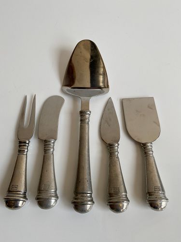 French Sterling Silver Carving Handle Set