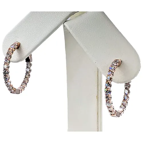 Darling Diamond & Rose Gold Inside / Outside Hoop Earrings