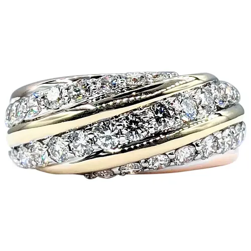 Unique Diamond & Two Tone Gold Ring