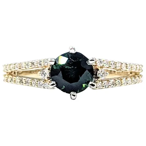 Vivid Green Tourmaline & Diamond Dress Ring