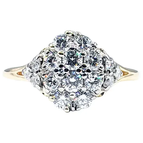 Sparkling Mid Century Diamond Pave Dress Ring