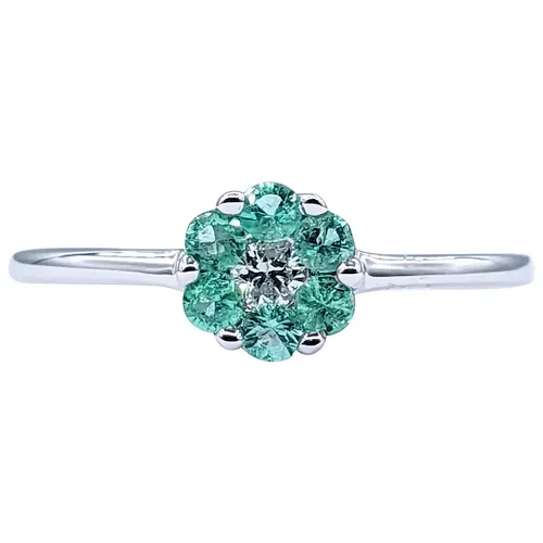 Mint Green Emerald & Diamond Fashion Ring