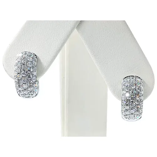 Glittering Diamond Pave Huggie Earrings
