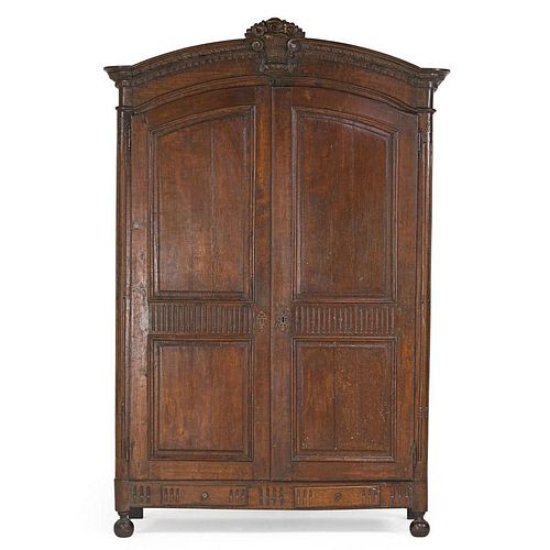 FRENCH OAK MARRIAGE ARMOIRE