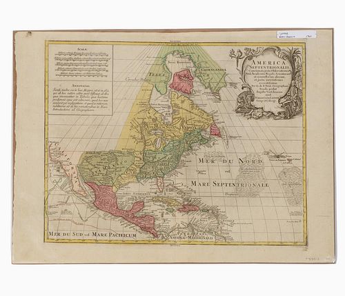TOBIAS LOTTER, MAP OF NORTH AMERICA, 1760
