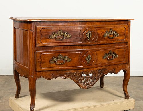 18TH C. PROVINCIAL LOUIS XV TWO-DRAWER COMMODE
