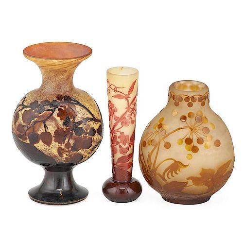 GALLE CAMEO GLASS VASES