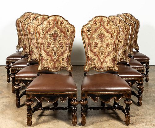 SET, EIGHT MARGE CARSON UPHOLSTERED DINING CHAIRS