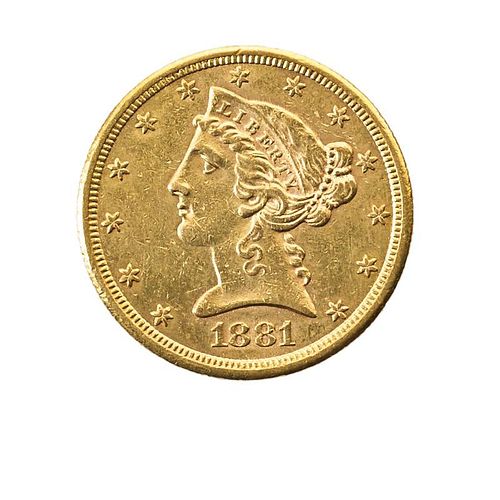 U.S. 1881-S $5.00 GOLD COIN