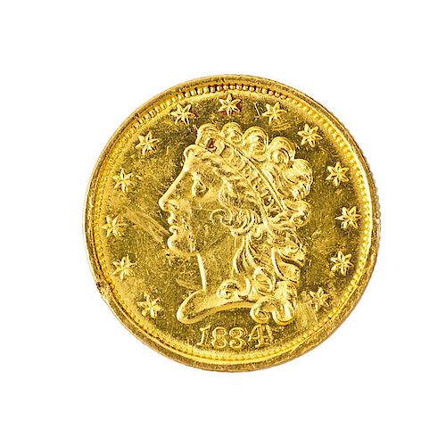 U.S. 1834 CLASSIC HEAD 2 1/2 DOLLAR GOLD COIN