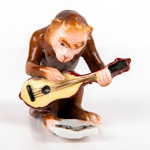 German Porcelain Figurine, Monkey Musician