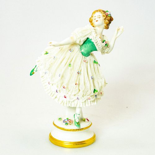 Vintage Porcelain Lace Figurine, Lady Dancer