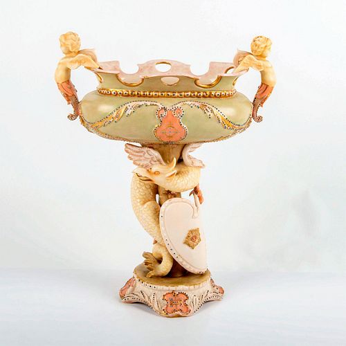 Royal Rudolstadt Dragon And Shield Porcelain Vase