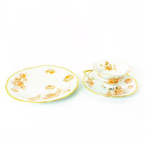 Mitterteich, Norway Rose Patterned China Tea Trio