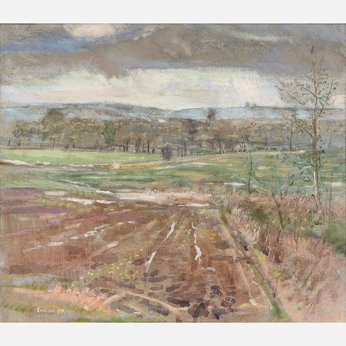 Robert Sudlow "Spring Rain" (1987) Oil on Canvas