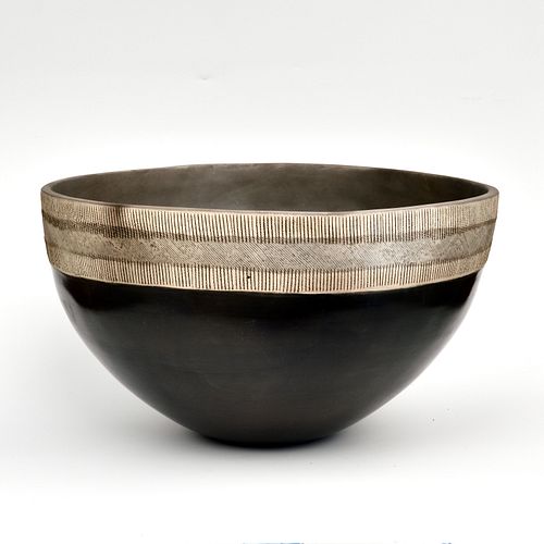 Large Smoke Fired Coil Bowl