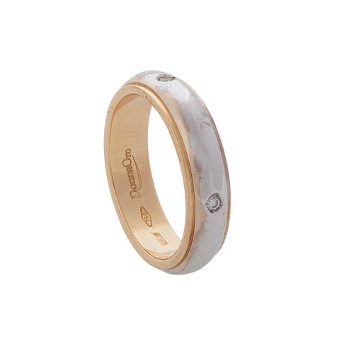 Alliance ring made in 18 kt bicolor gold