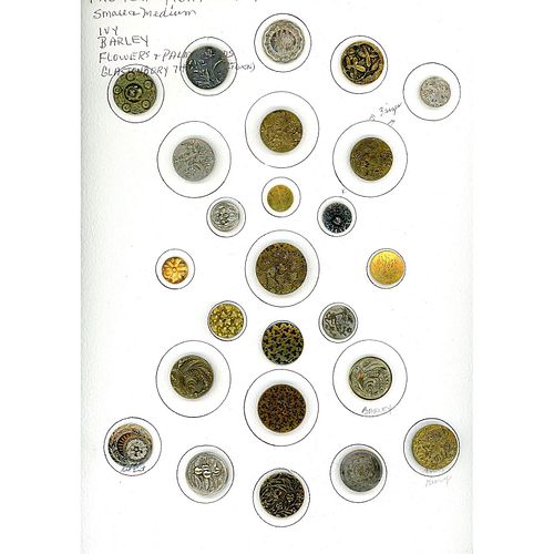 CARD OF ASSORTED DIV 1 FRENCH TIGHT PLANT LIFE BUTTONS