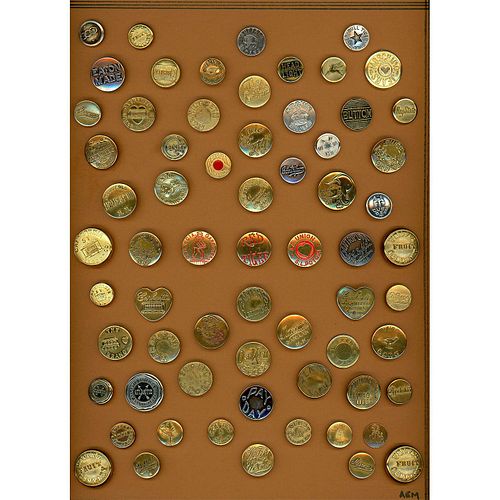 1 LARGE CARD OF ASSORTED OVERALL WOBBLE SHANK BUTTONS