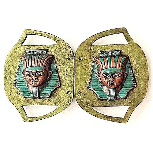 ONE DIVISION THREE EGYPTIAN THEMED BUCKLE