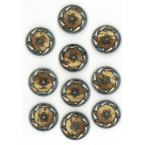 A SET OF DIVISION 1 CELLULOID AND PASTE BUTTONS